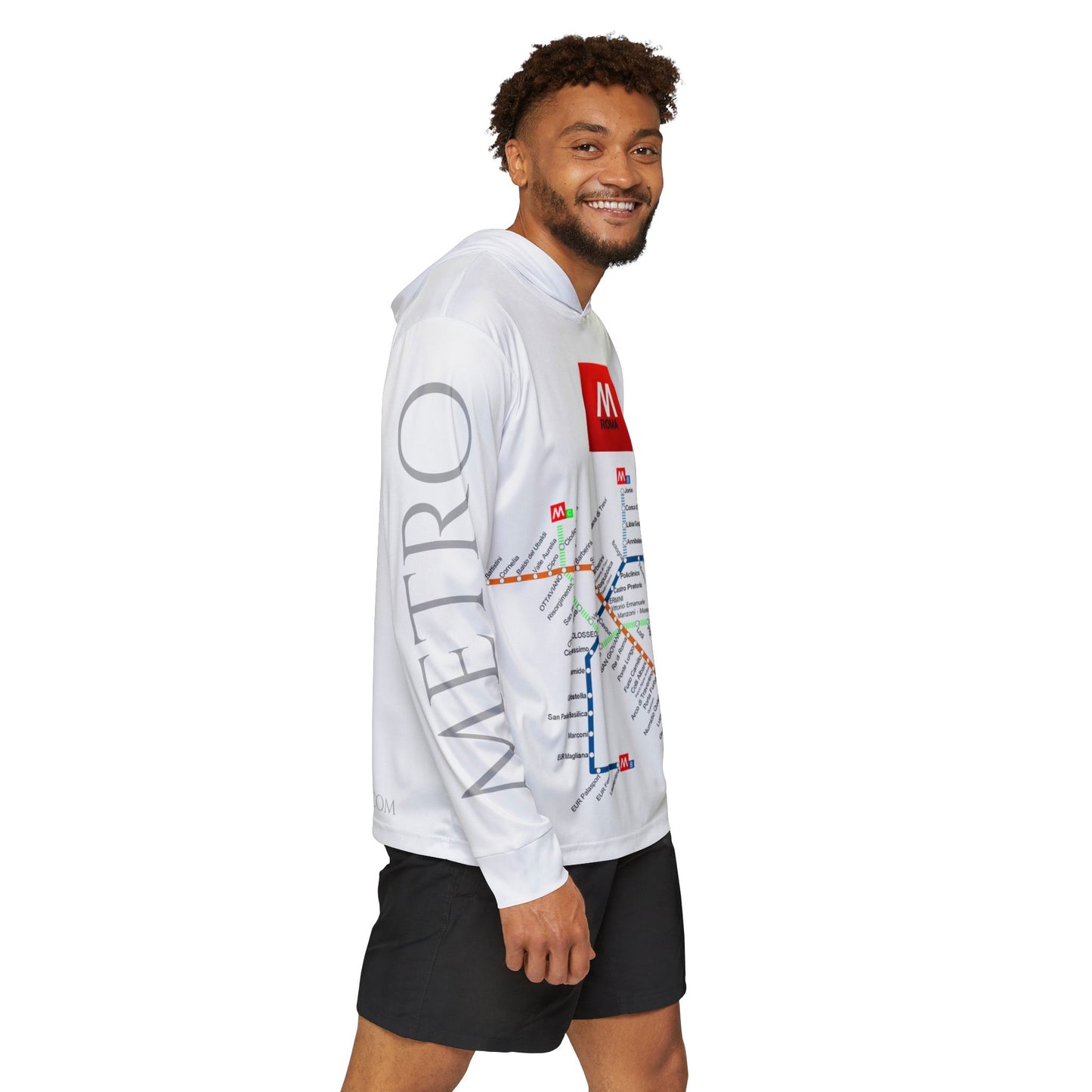 Metro Map - Rome - Italy - Men's Sports Warmup Hoodie (AOP)