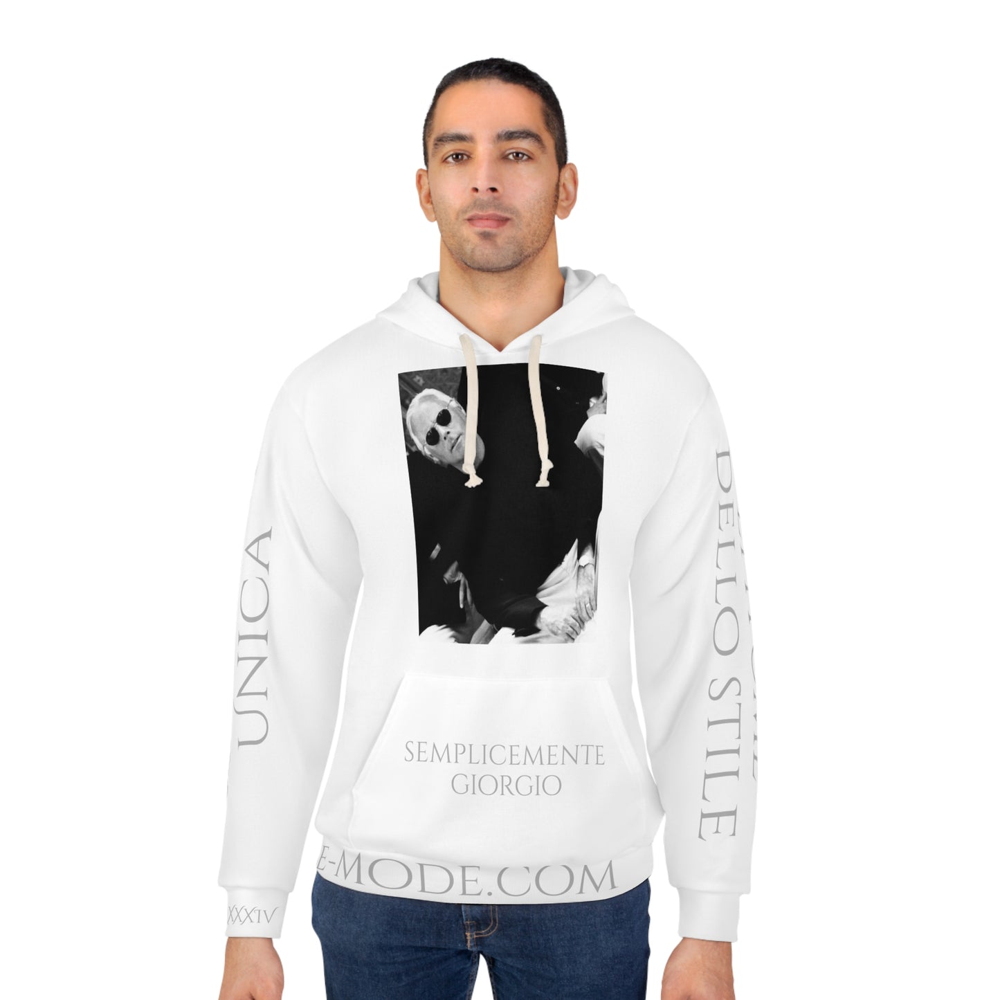 Legends - Simply Giorgio - B&W - Front - Unisex Pullover Hoodie (AOP)