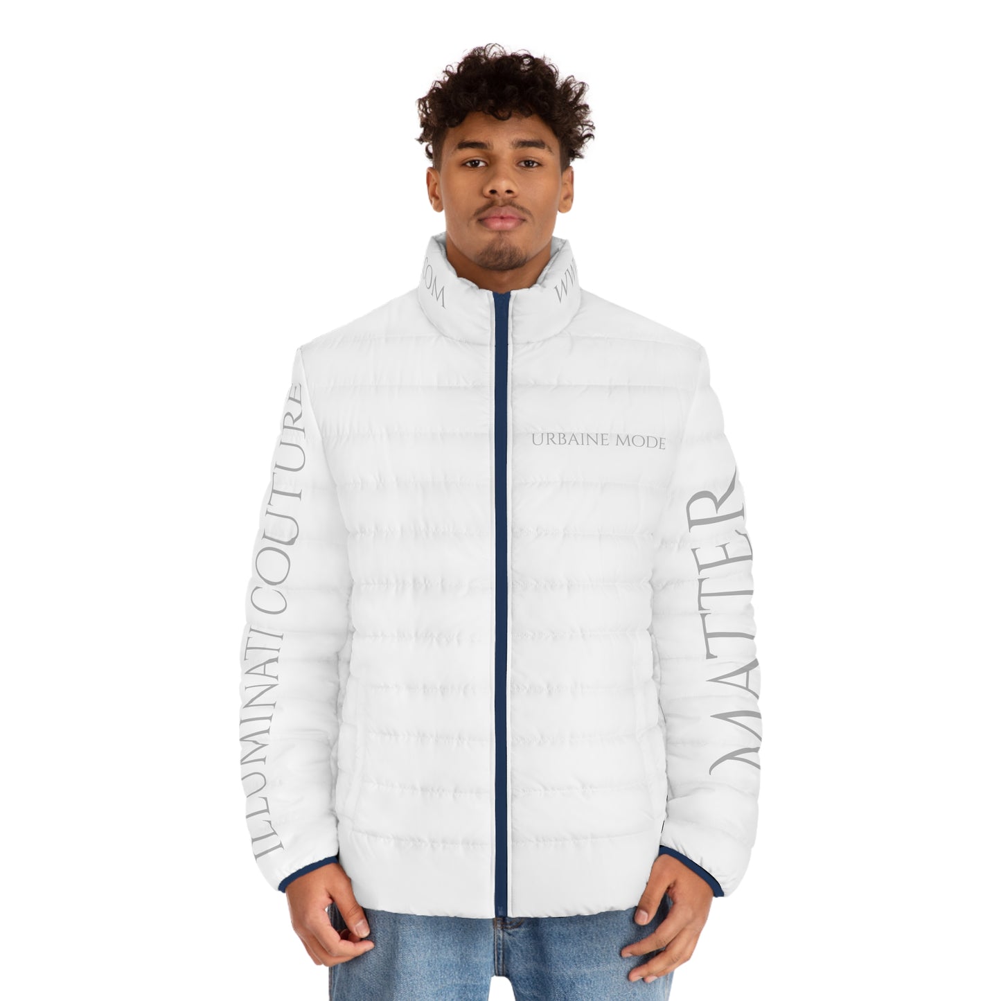 Illuminati - Matter Back - Men's Puffer Jacket (AOP)