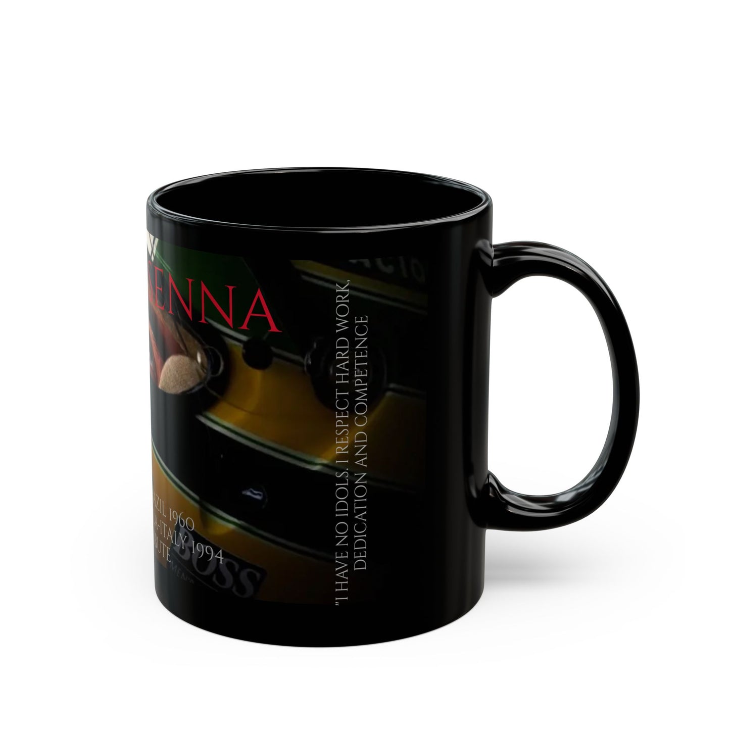 Ayrton Senna - F1 - 30 year Tribute - Black Mug (11oz, 15oz)