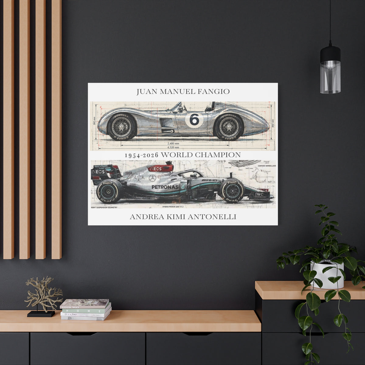 Vintage Car Blueprint Canvas