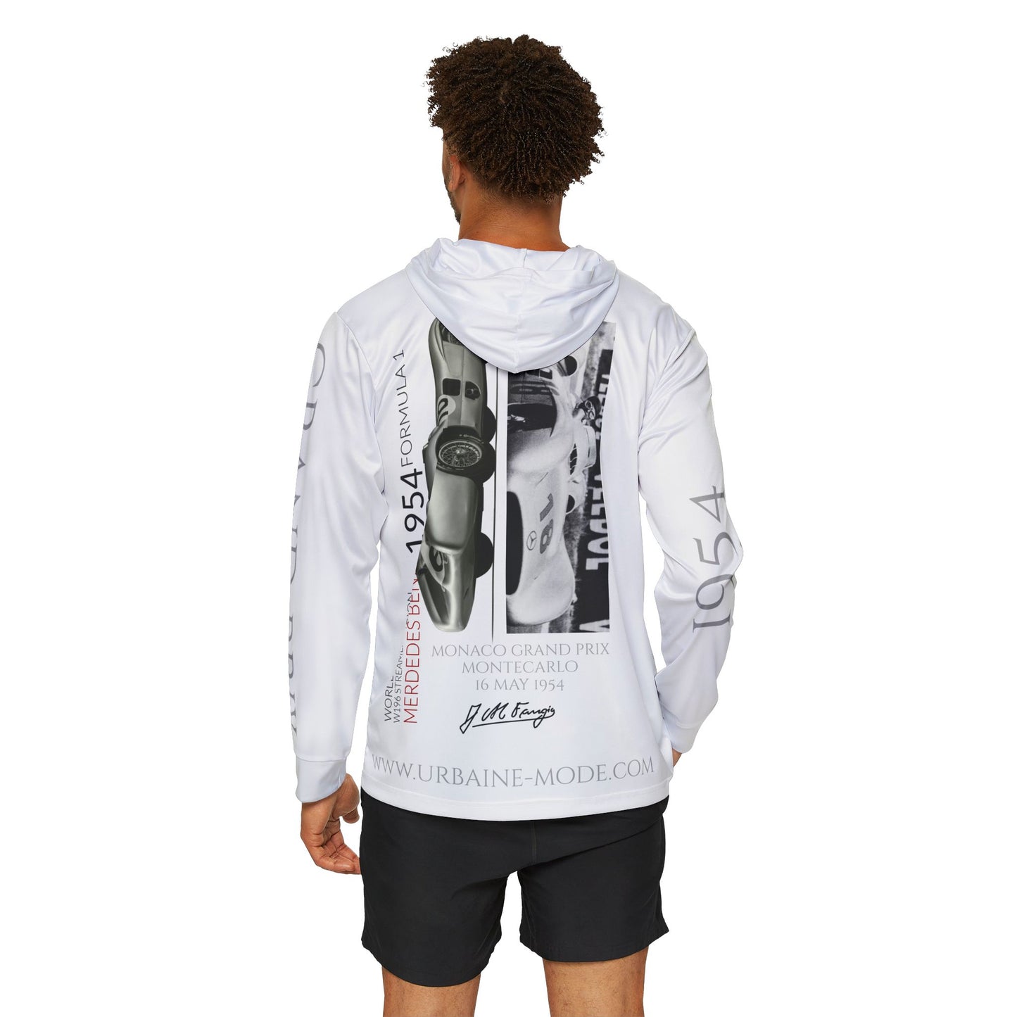 Legend GP - 1954 Fangio - Mercedes Benz - Monaco - Monte Carlo - Men's Sports Warmup Hoodie (AOP)