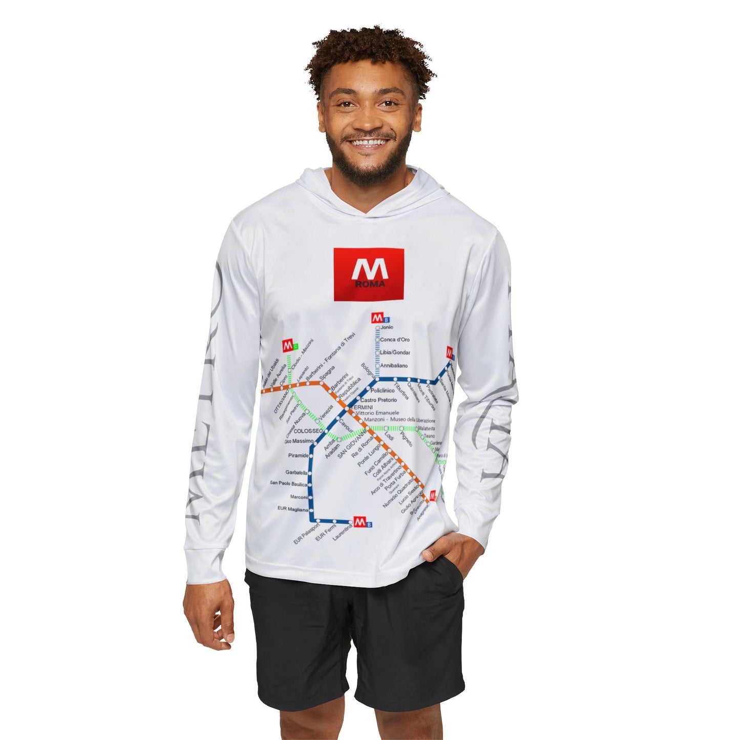 Metro Map - Rome - Italy - Men's Sports Warmup Hoodie (AOP)