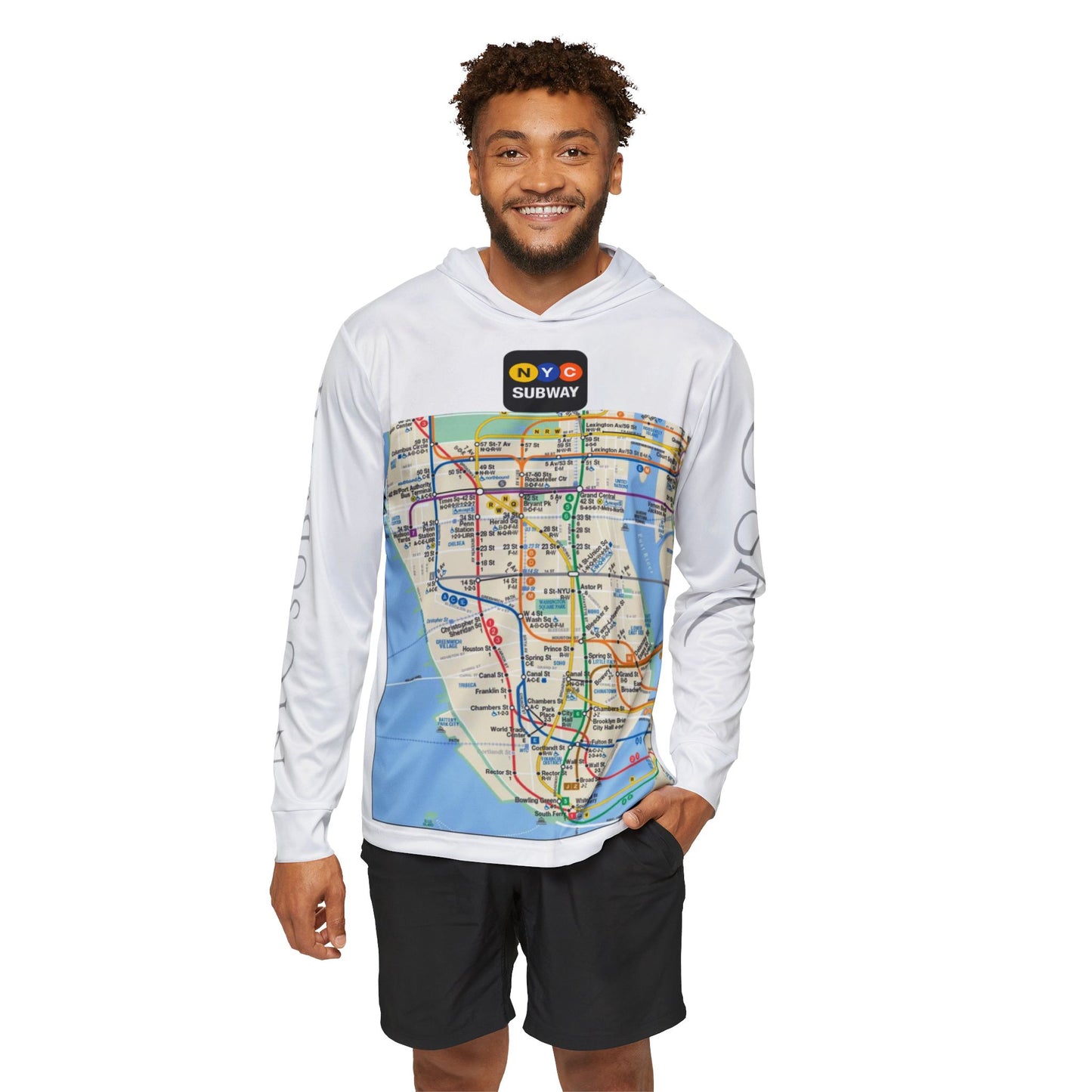 Metro Map - NYC - USA - Men's Sports Warmup Hoodie (AOP)