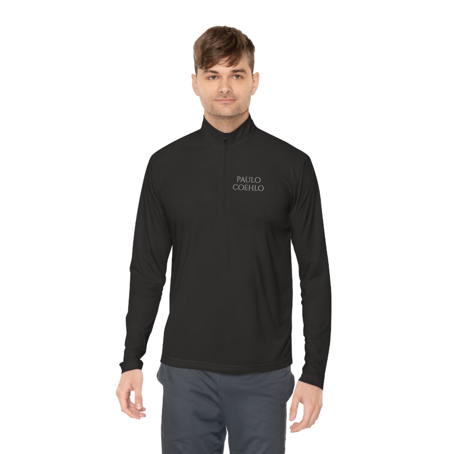 Paulo Coehlo - Unisex Quarter-Zip Pullover - Eu te amo porque todo o universo conspirou pra que eu chegasse até você