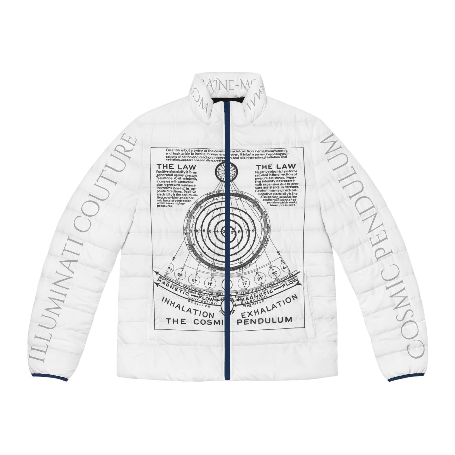 Illuminati - Cosmic Pendulum Front - Men's Puffer Jacket (AOP)