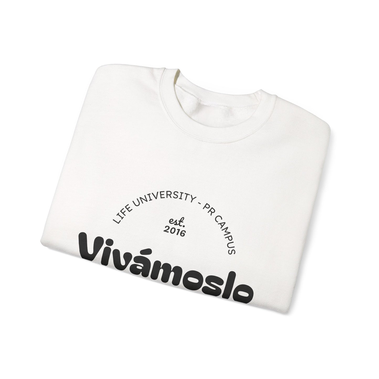 Crewneck Sweatshirt — "Vivámoslo antes que pase" Spanish Inspirational College Style