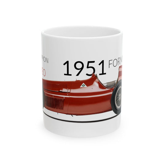 F1 GP Legends 1951 Fangio AlfaRomeo Ceramic Mug, (11oz, 15oz)