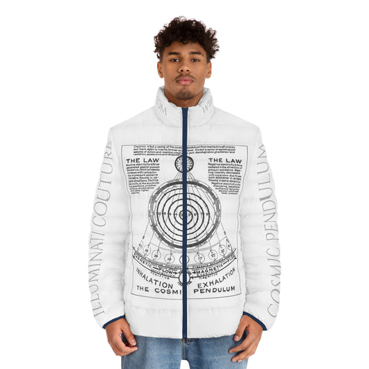 Illuminati - Cosmic Pendulum Front - Men's Puffer Jacket (AOP)