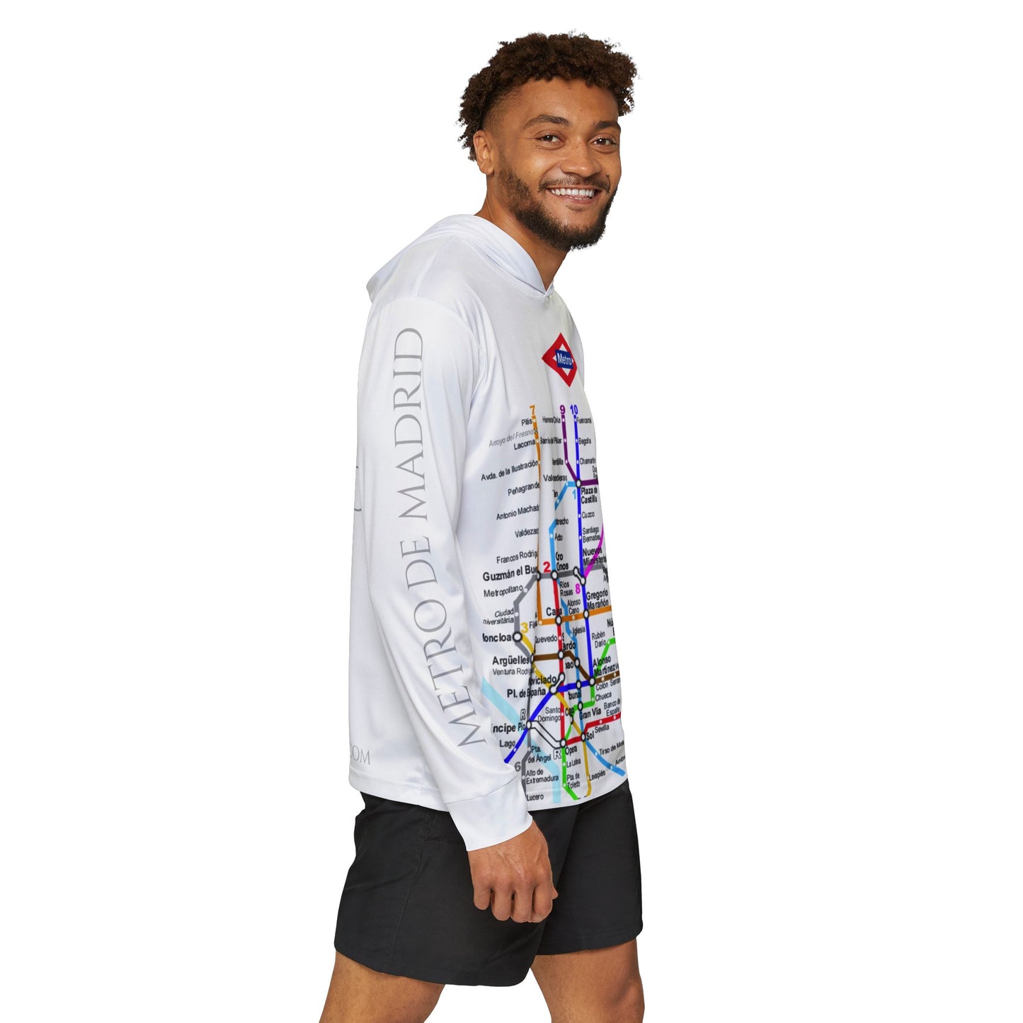 Metro Map - Madrid - Spain - Men's Sports Warmup Hoodie (AOP)