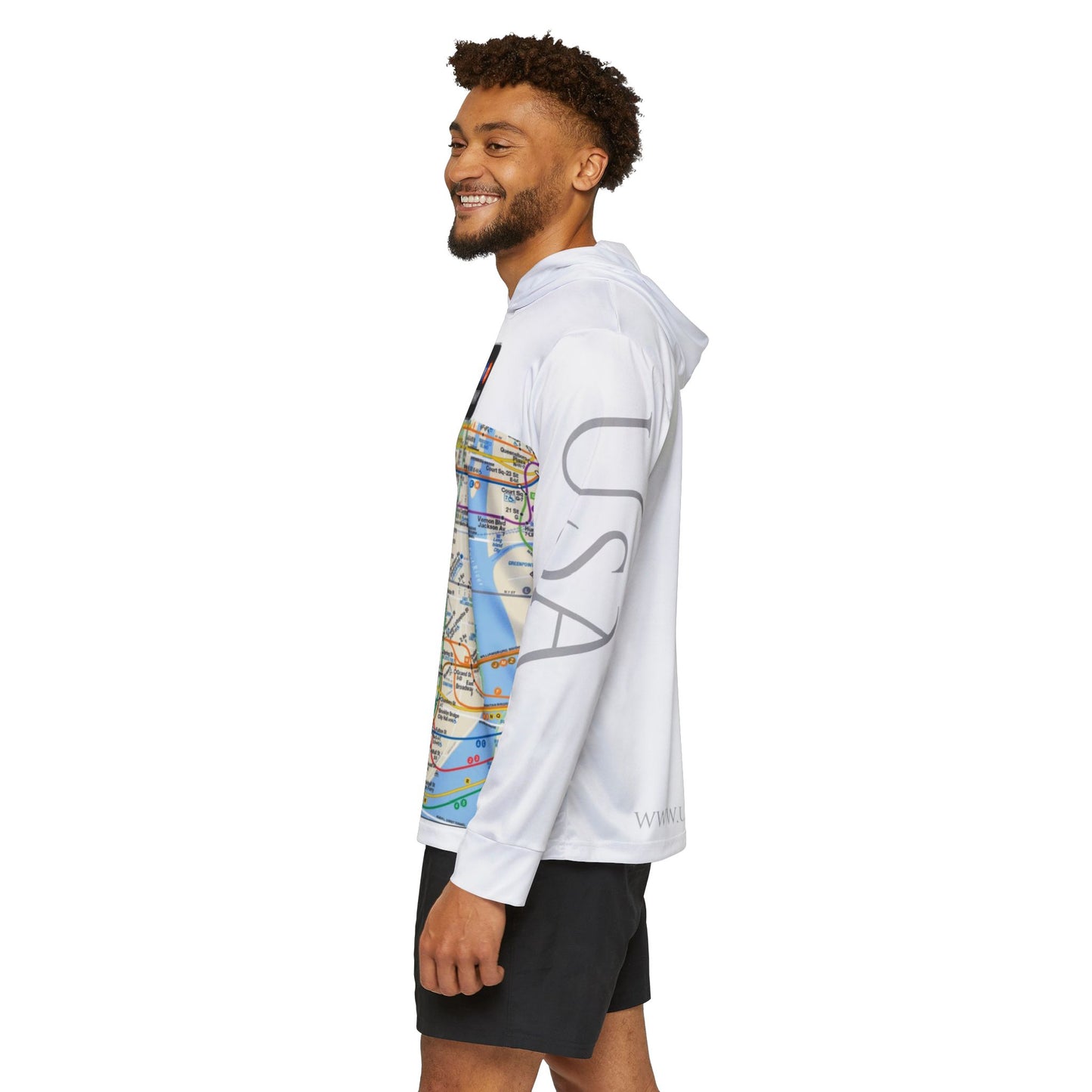 Metro Map - NYC - USA - Men's Sports Warmup Hoodie (AOP)