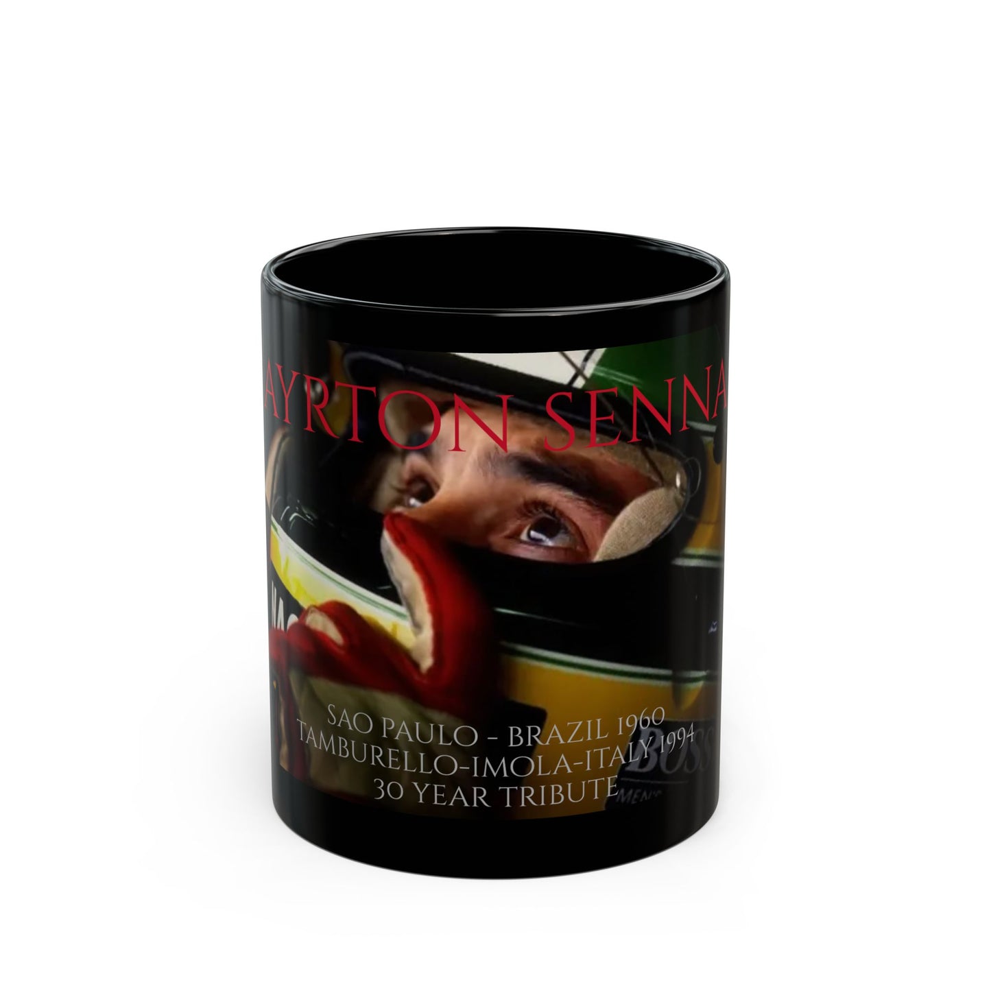 Ayrton Senna - F1 - 30 year Tribute - Black Mug (11oz, 15oz)