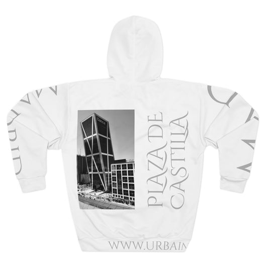 Arquitecture - MAD - Spain - Plaza Castilla Madrid- B&W - Unisex Pullover Hoodie (AOP)