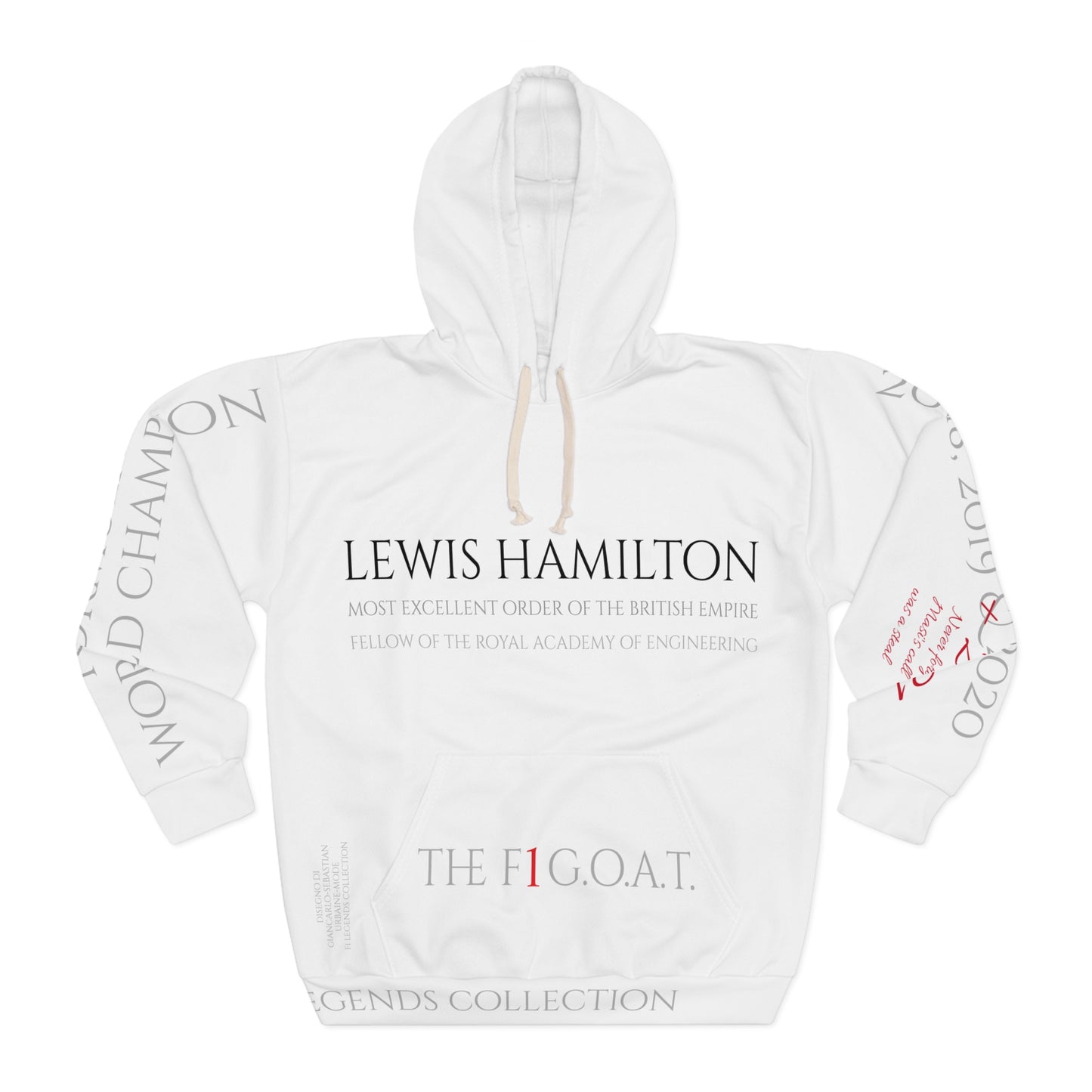 Lewis Hamilton 8 time world champion - yes, 8 time, remeber Masi steal in Abu Dahbi - Unisex Pullover Hoodie (AOP)