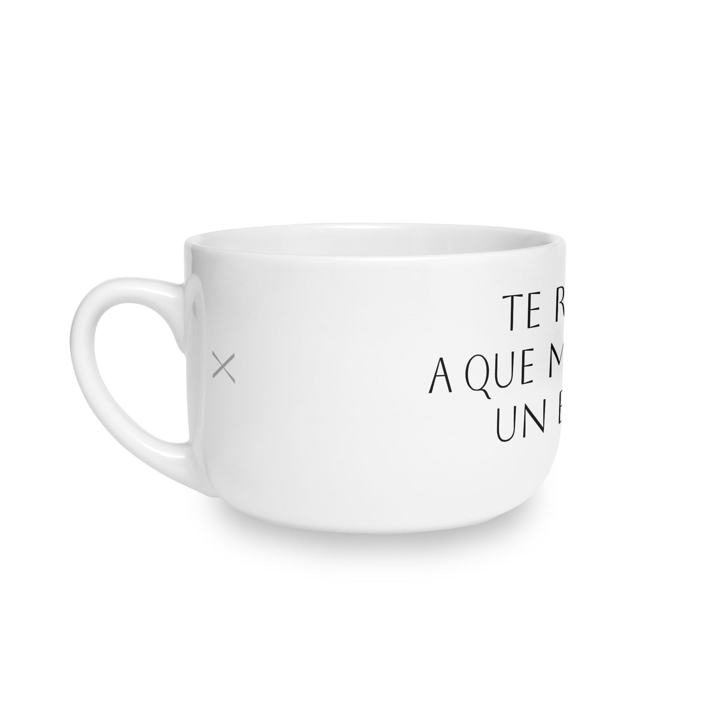 Latte Mug — Spanish Phrase “Te Reto a Que Me Robes Un Beso” Ceramic 25oz