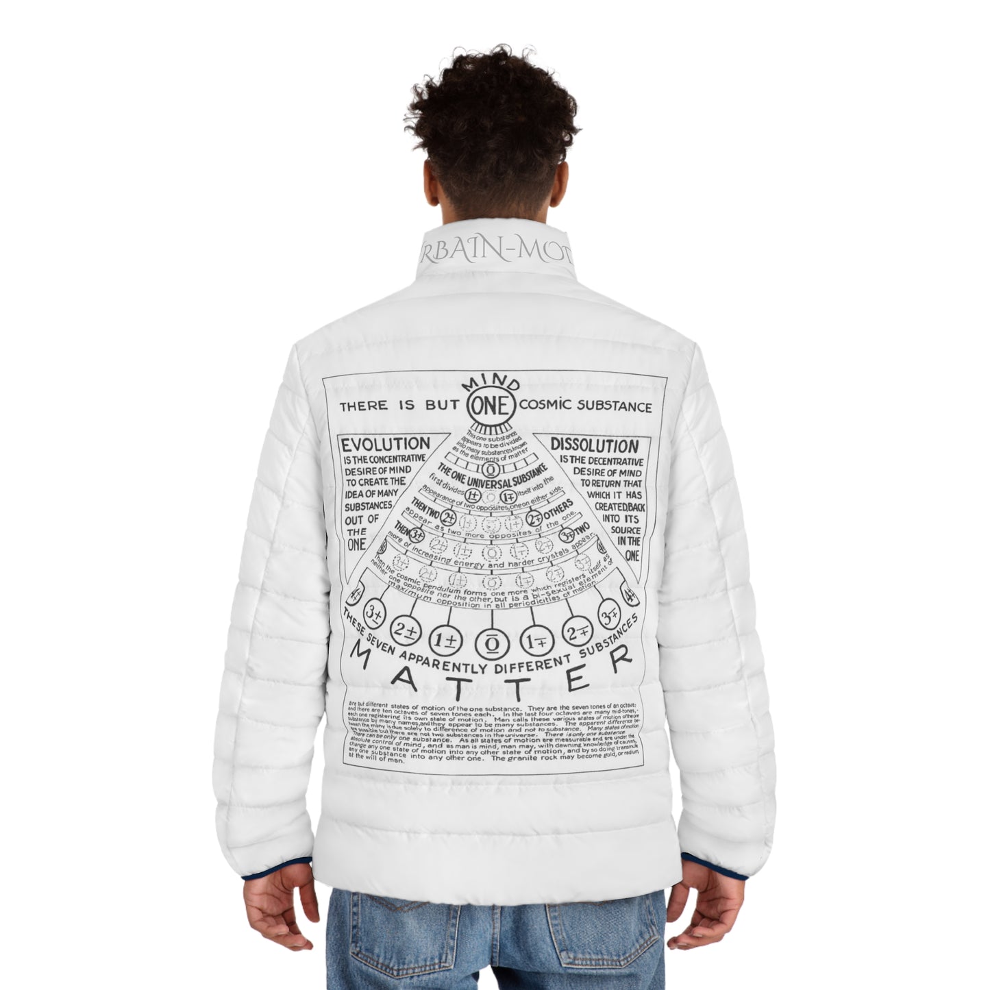 Illuminati - Matter Back - Men's Puffer Jacket (AOP)