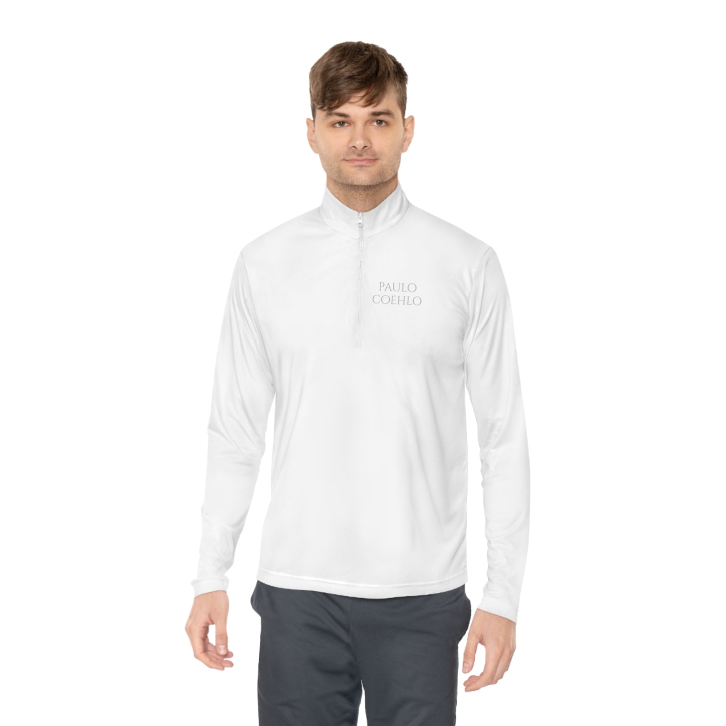 Paulo Coehlo - Unisex Quarter-Zip Pullover - Eu te amo porque todo o universo conspirou pra que eu chegasse até você