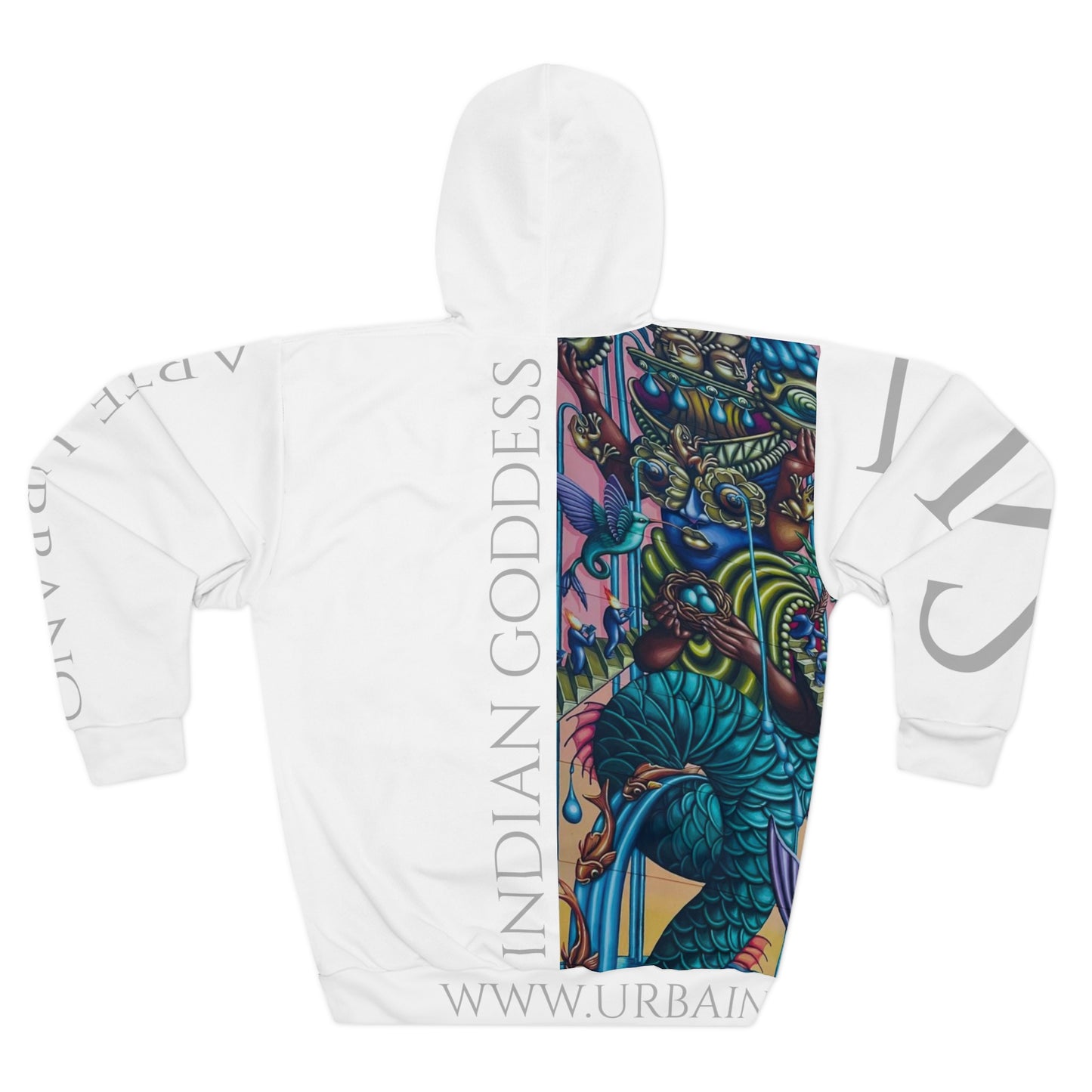 Street Art - Indian Goddess - Back - Color - Unisex Pullover Hoodie (AOP)