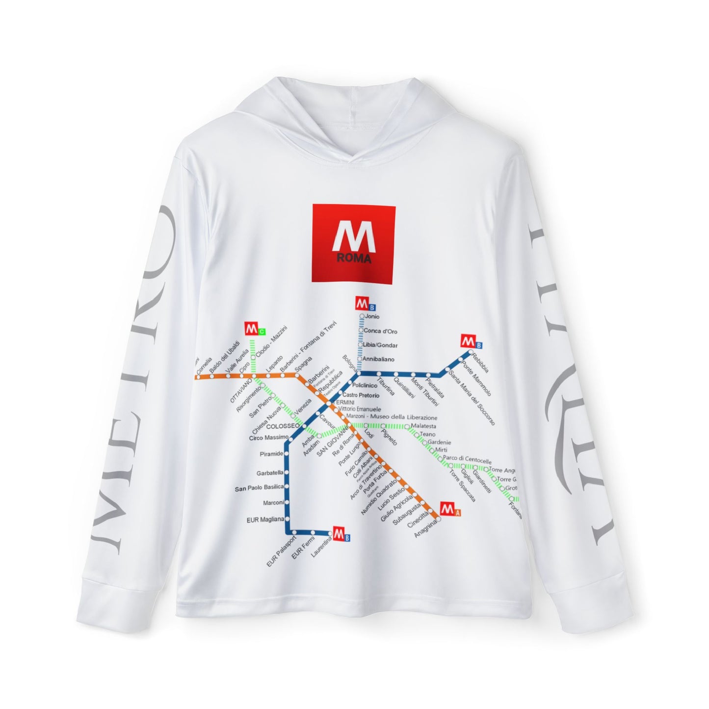 Metro Map - Rome - Italy - Men's Sports Warmup Hoodie (AOP)