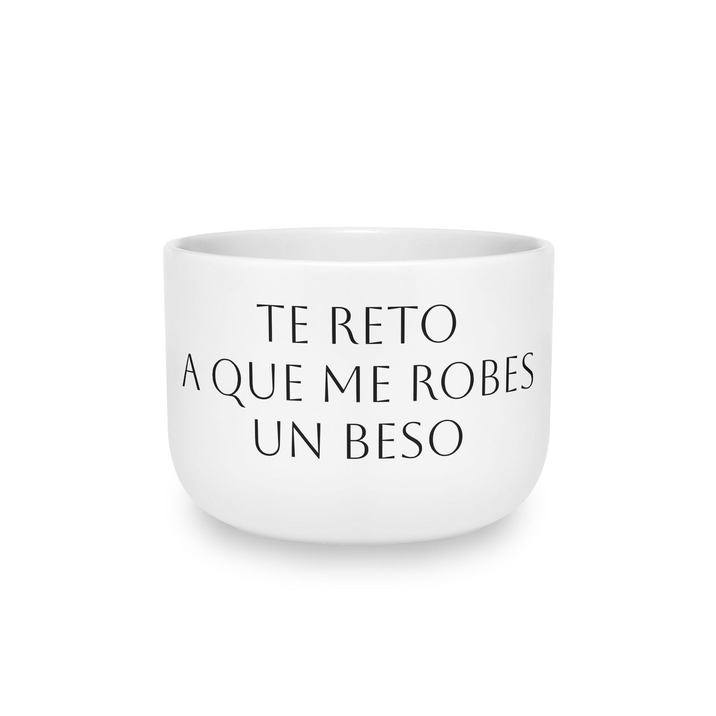 Latte Mug — Spanish Phrase “Te Reto a Que Me Robes Un Beso” Ceramic 25oz