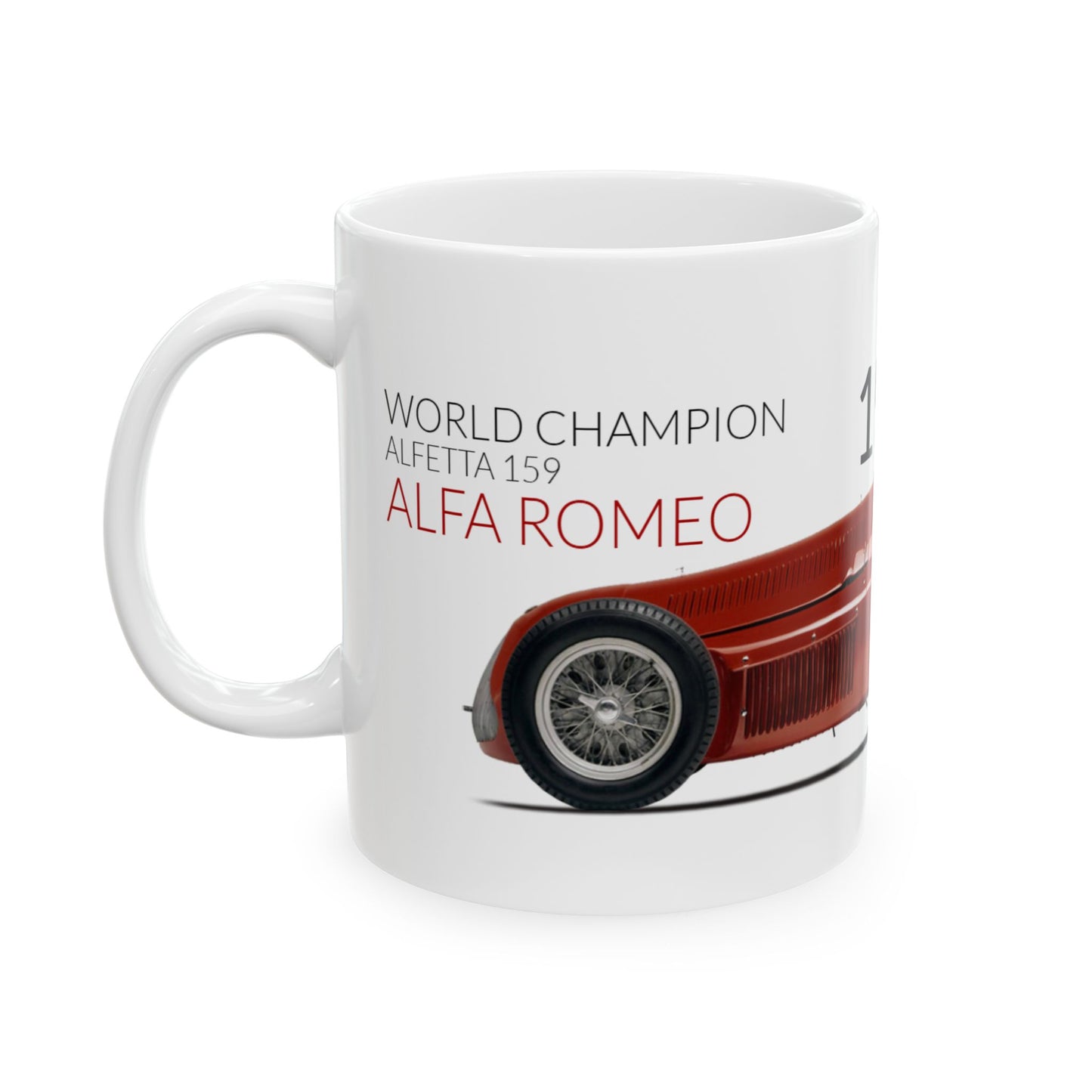 F1 GP Legends 1951 Fangio AlfaRomeo Ceramic Mug, (11oz, 15oz)