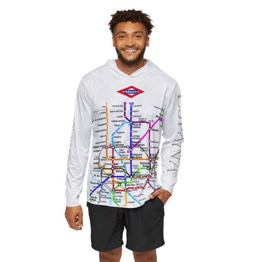 Metro Map - Madrid - Spain - Men's Sports Warmup Hoodie (AOP)