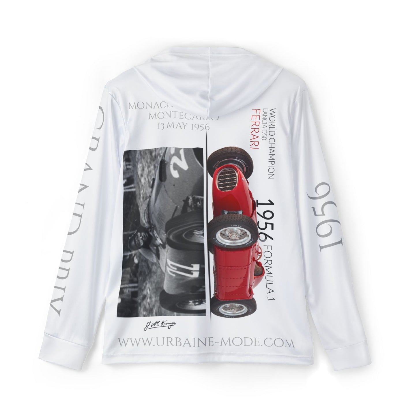 Legend GP - 1956 Fangio - Ferrari Lancia - Monaco - Monte Carlo - Men's Sports Warmup Hoodie (AOP)