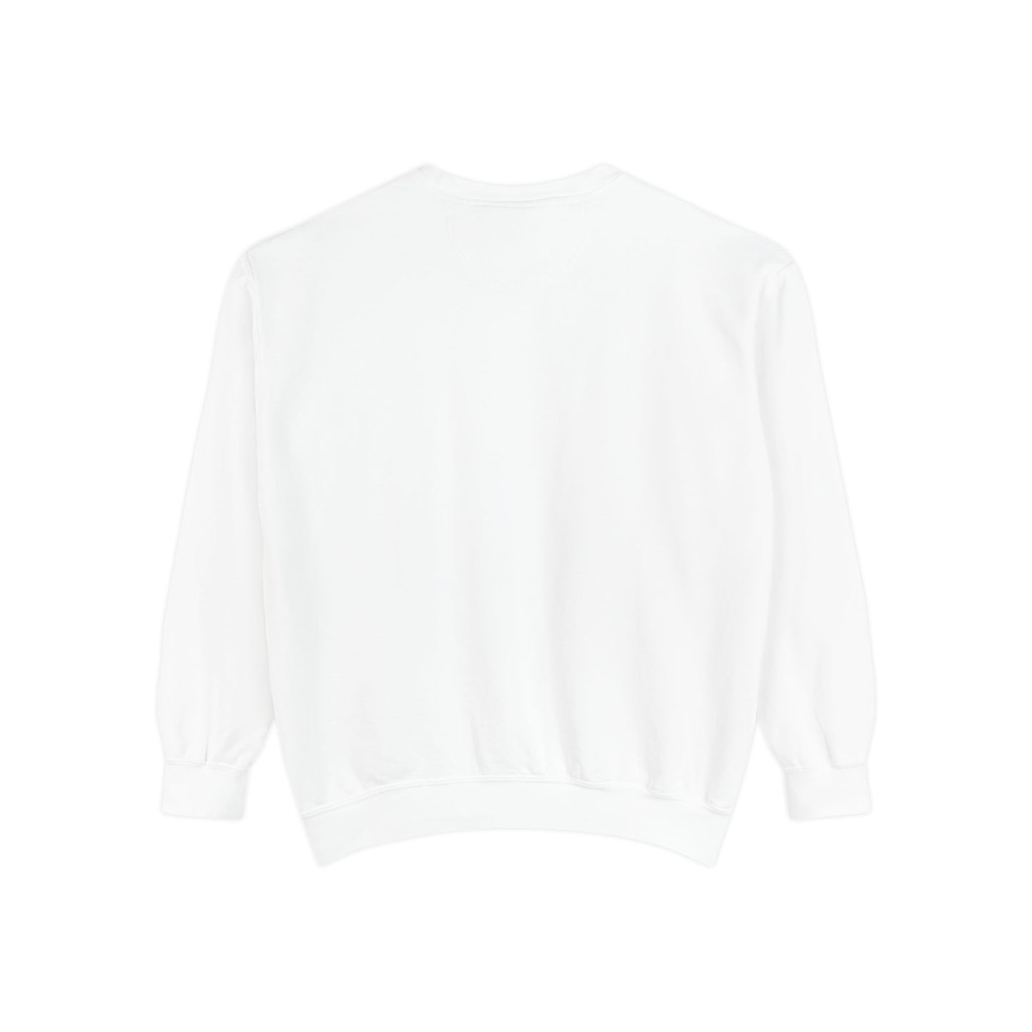 Minimalist 'Be Kind, Be Human' White Sweatshirt — Cozy Garment-Dyed Crewneck
