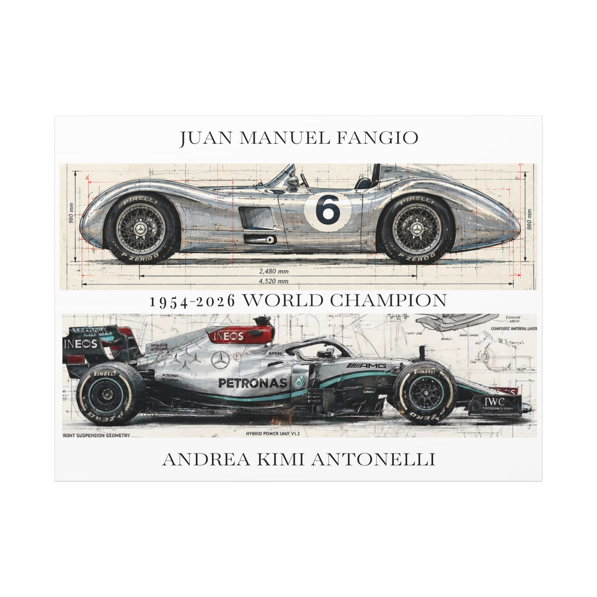 Vintage Car Blueprint Canvas