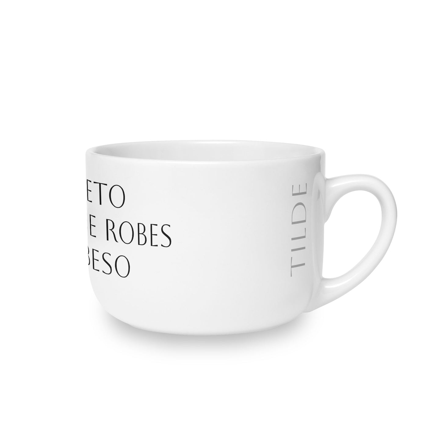 Latte Mug — Spanish Phrase “Te Reto a Que Me Robes Un Beso” Ceramic 25oz