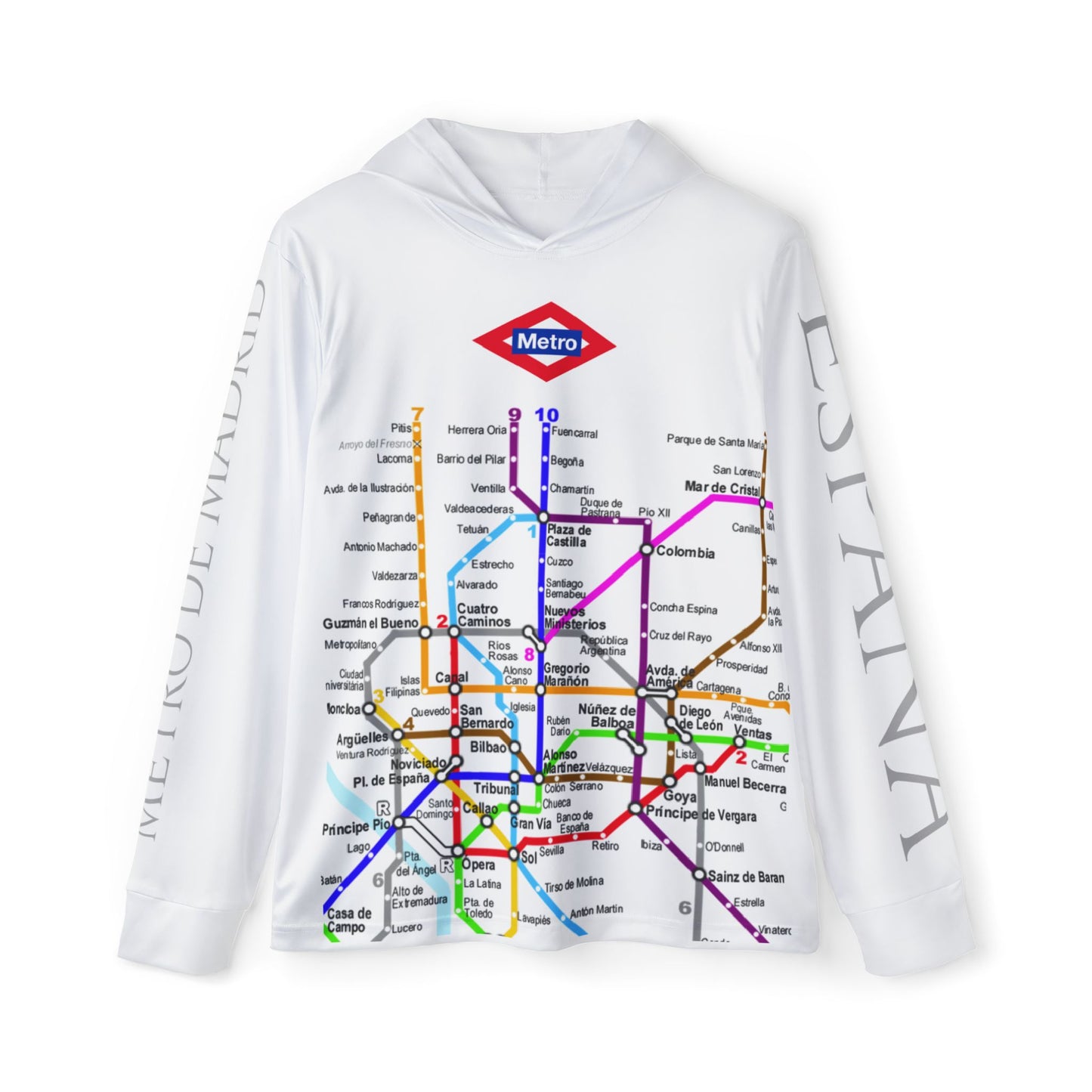 Metro Map - Madrid - Spain - Men's Sports Warmup Hoodie (AOP)