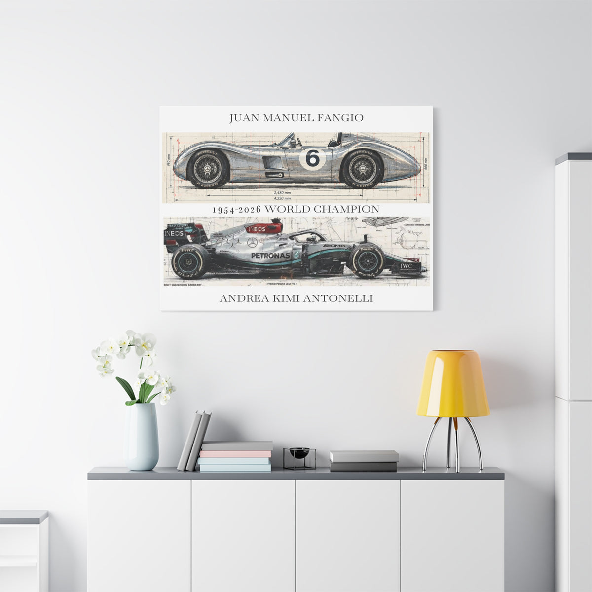 Vintage Car Blueprint Canvas