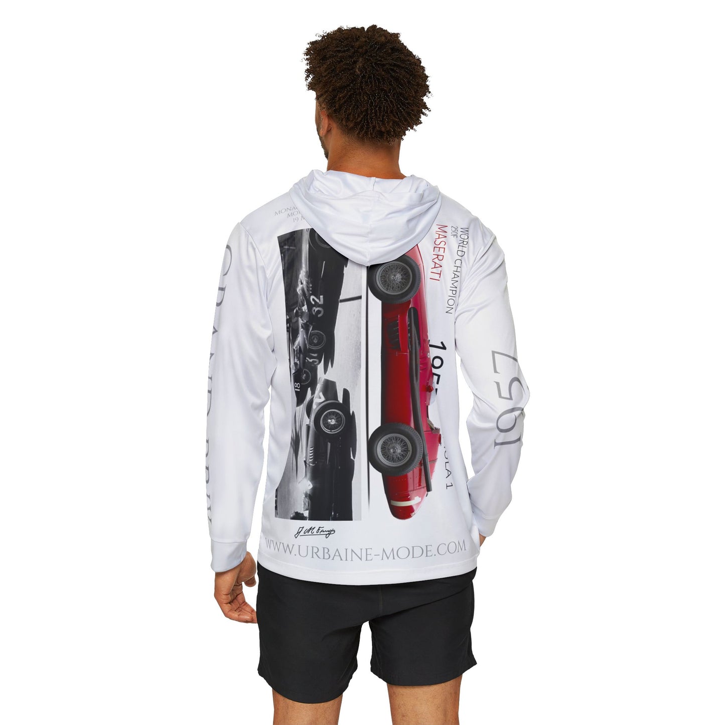 Legend GP - 1957 Fangio - Maserati - Monaco 2 - Monte Carlo - Men's Sports Warmup Hoodie (AOP)
