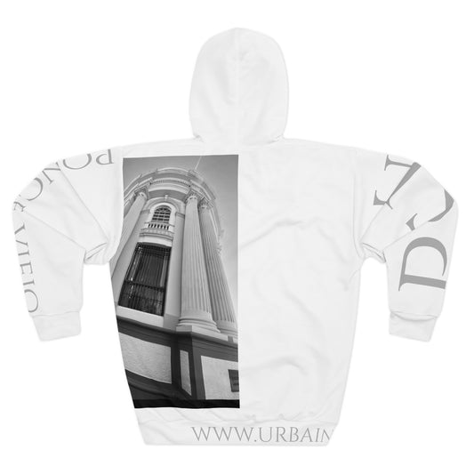 Arquitecture - PSE - PR - Plaza Ponce PR - B&W - Unisex Pullover Hoodie (AOP)