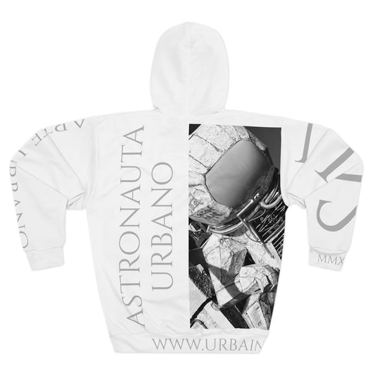 Street Art - Astronauta Urbano - B&W - Unisex Pullover Hoodie (AOP)