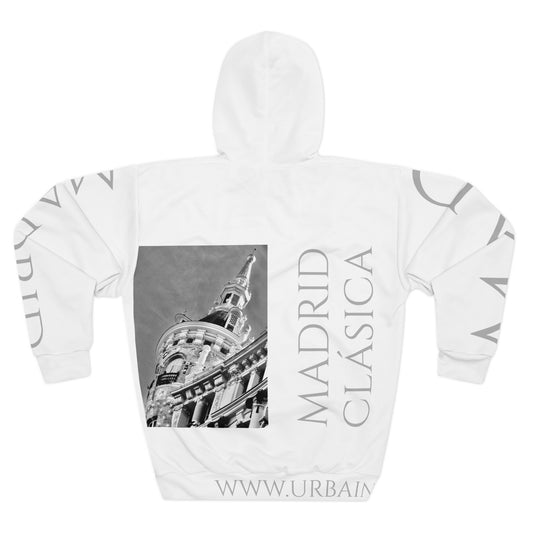 Arquitecture - MAD - Spain - Classic Madrid 1 - B&W - Unisex Pullover Hoodie (AOP)