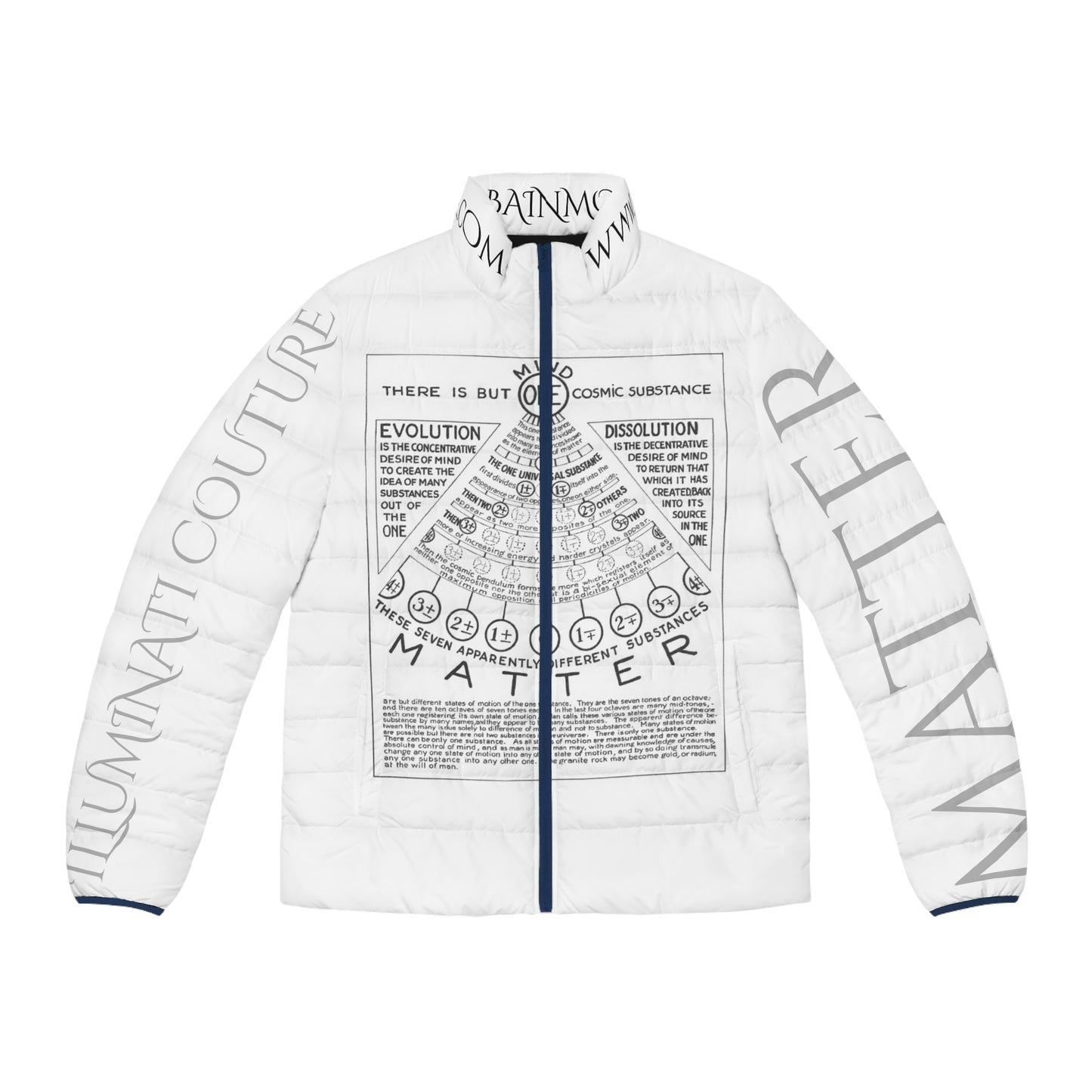 Illuminati - Matter Front - Men's Puffer Jacket (AOP)