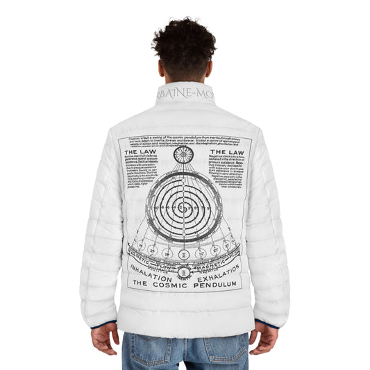 Illuminati - Cosmic Pendulum Back - Men's Puffer Jacket (AOP)