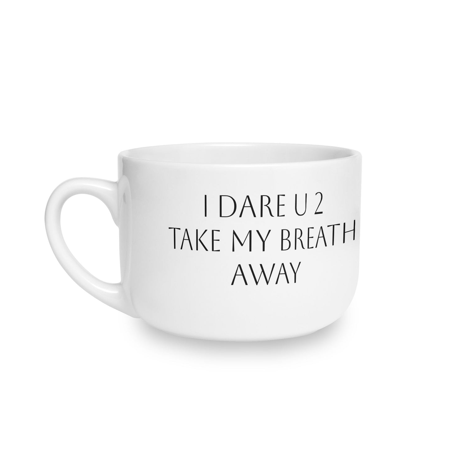 25oz Ceramic Latte Mug — 'Again?' Minimal Handwritten Quote Coffee Cup