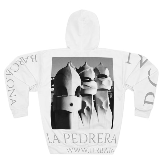 Arquitecture - BCN - Spain - Pedrera Guards 2 - B&W - Unisex Pullover Hoodie (AOP)