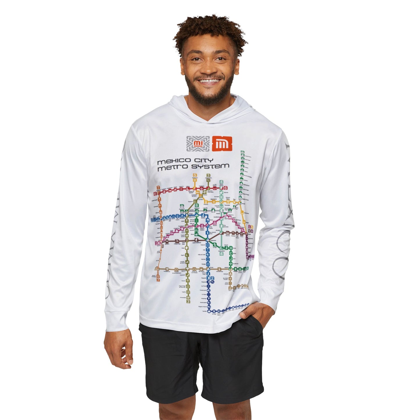 Metro Map - DF - Mexico - Men's Sports Warmup Hoodie (AOP)