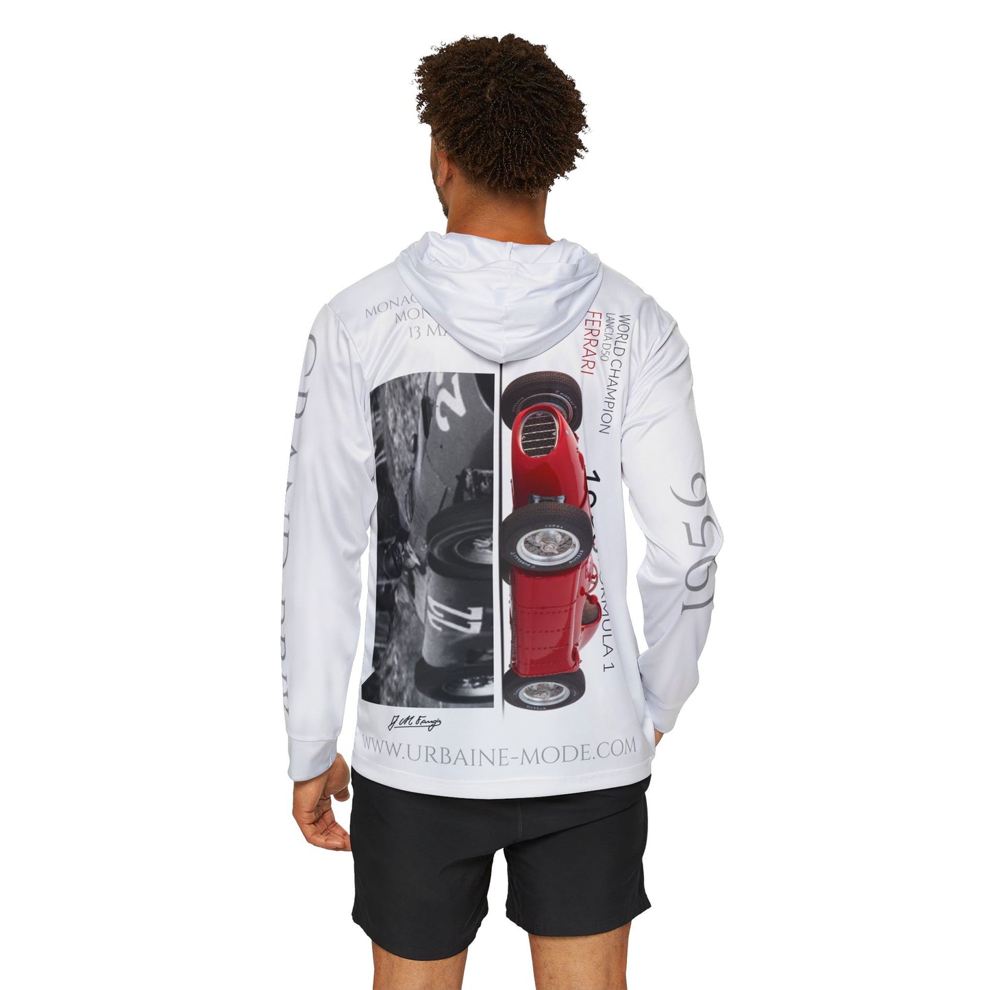 Legend GP - 1956 Fangio - Ferrari Lancia - Monaco - Monte Carlo - Men's Sports Warmup Hoodie (AOP)